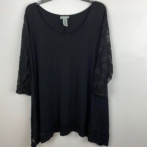 Women’s Catherines Blouse Color Black Size 2X 22/24W